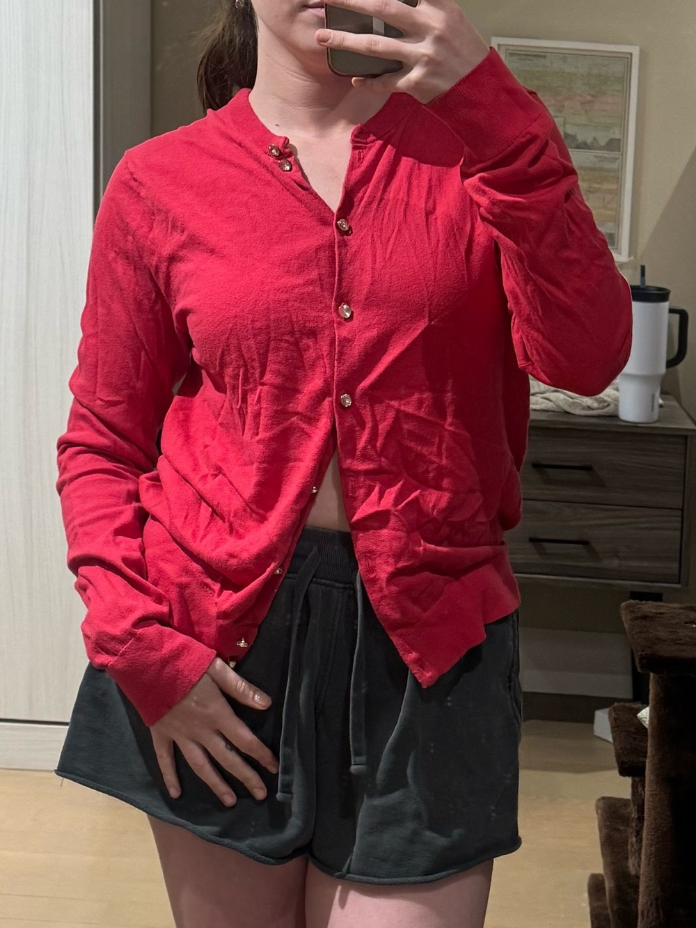 Bright pink Women’s Lightweight Button Cardigan